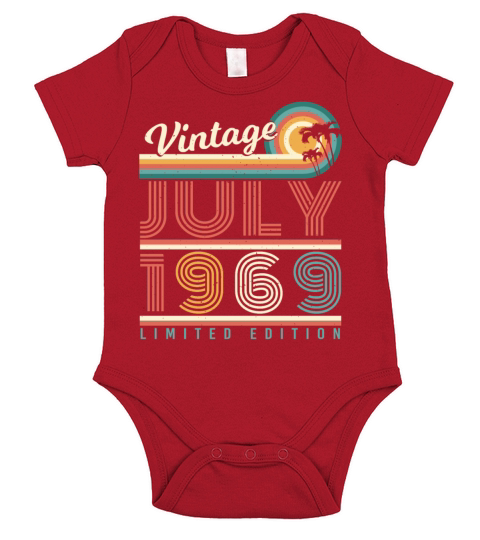 1969 In July Vintage Short Sleeve Baby One-Piece