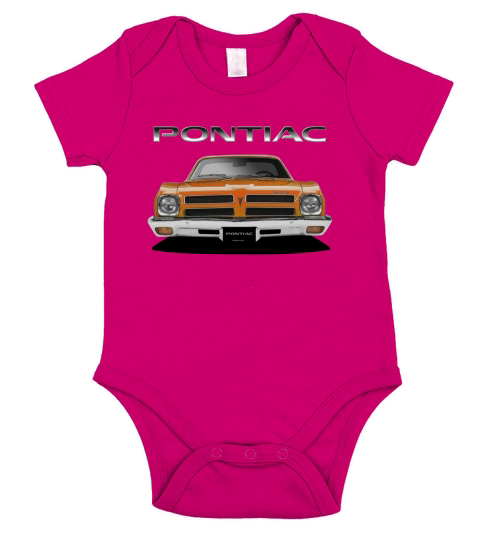 1972 73 Pontiac Ventura Front Orange Short Sleeve Baby One-Piece