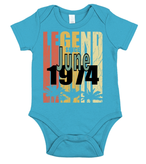 1974 vintage born in June gift Short Sleeve Baby One-Piece