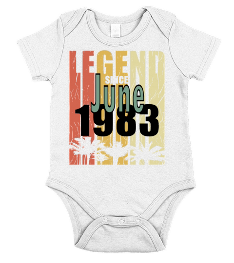 1983 vintage born in June gift Short Sleeve Baby One-Piece