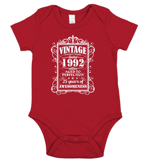 2. vintage 1992 good birthday funny Tshirt Short Sleeve Baby One-Piece