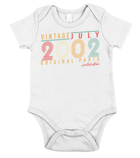 20 Years In July 2002 Short Sleeve Baby One-Piece