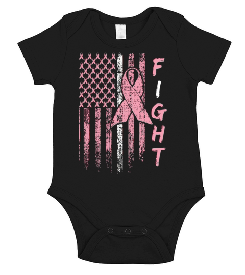 America Flag Pink October Breast Cancer Awareness Short Sleeve Baby One-Piece