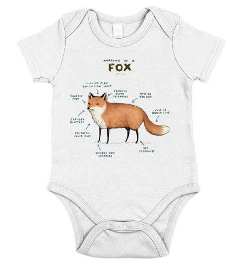 Anatomy of a Fox T-Shirt Short Sleeve Baby One-Piece