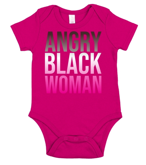 Angry Black Woman gradient color design Short Sleeve Baby One-Piece