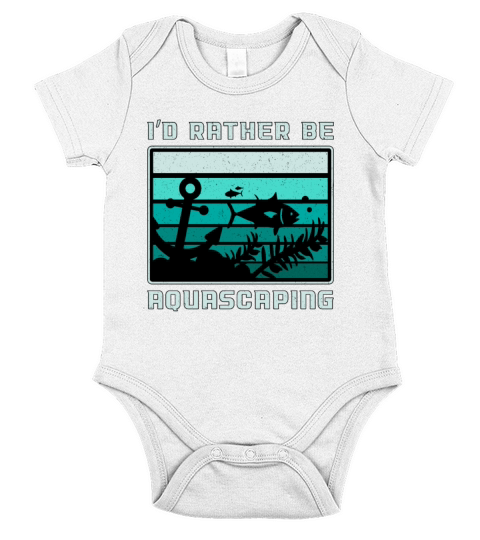 Aquarist Id Rather Be Aquascaping Retro Aquarium Short Sleeve Baby One-Piece