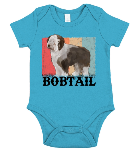Bobtail Retro Old English Sheepdog Vintage Short Sleeve Baby One-Piece