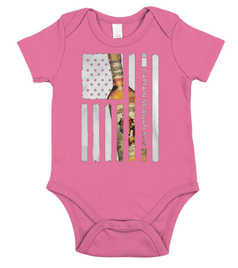 Captain Morgan Rum 4th july independence day American flag Short Sleeve Baby One-Piece