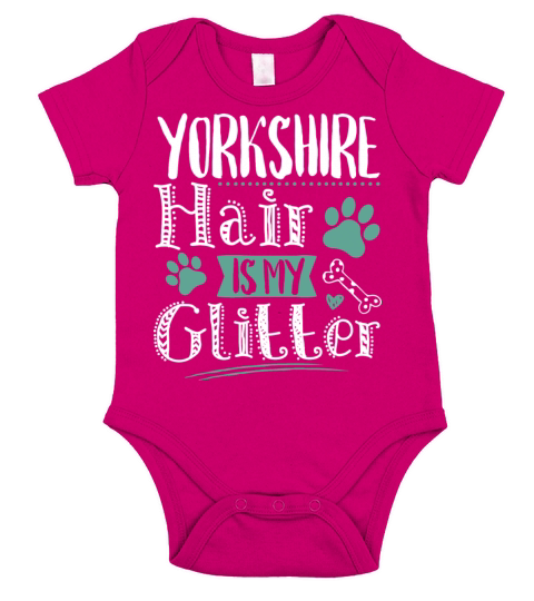 Cool HumorousYorkshire Terrier Dog Glitter Owner Short Sleeve Baby One-Piece