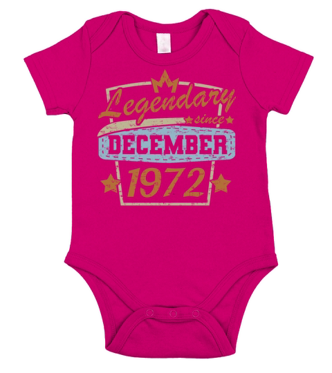 December 1972 Birthday Sayings Vintage Short Sleeve Baby One-Piece