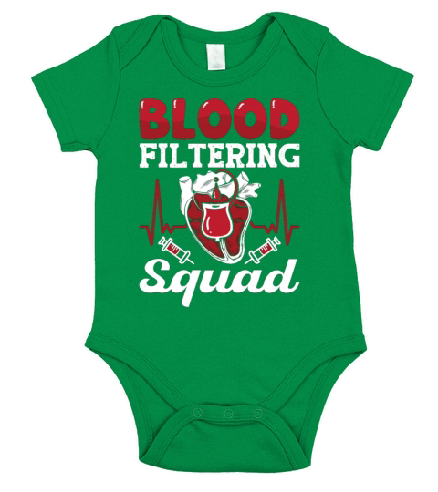 Dialysis Nurse Blood Filtering Squad Nephrology Short Sleeve Baby One-Piece