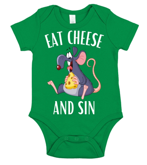 Eat cheese and sin Short Sleeve Baby One-Piece