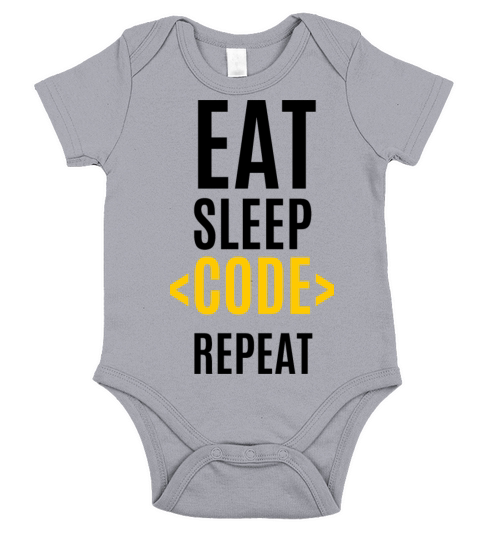 Eat Sleep Code Repeat - Coding Programming Short Sleeve Baby One-Piece
