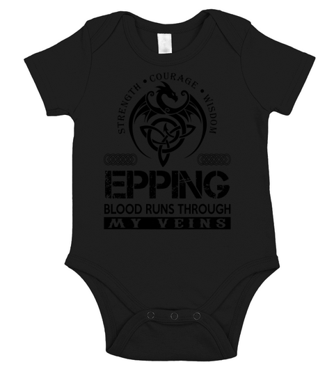 EPPING Shirts - EPPING Blood Runs Through My Veins Name Shirts Short Sleeve Baby One-Piece