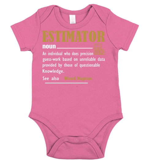 Estimator Definition Funny Gift For Job Titles Short Sleeve Baby One-Piece