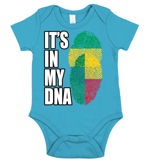 Gambian And Benin Mix Heritage DNA Flag Short Sleeve Baby One-Piece