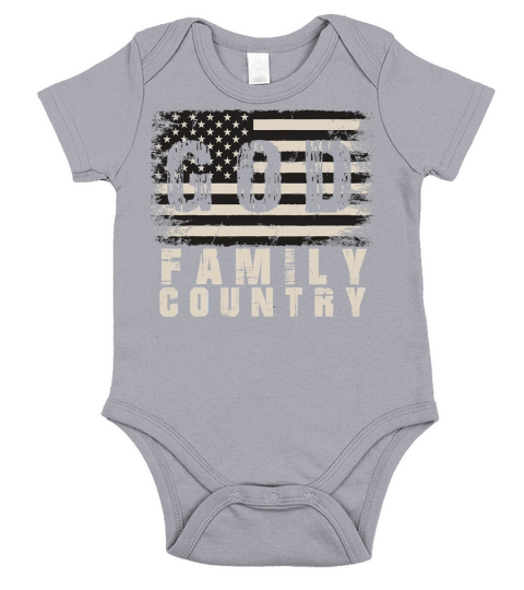 God Family Country Patriotic Proud Soldier USA Short Sleeve Baby One-Piece