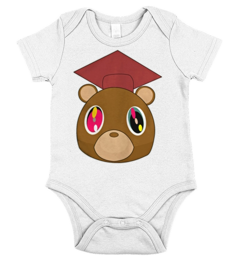 Graduation Bear Kanye T-Shirt Short Sleeve Baby One-Piece