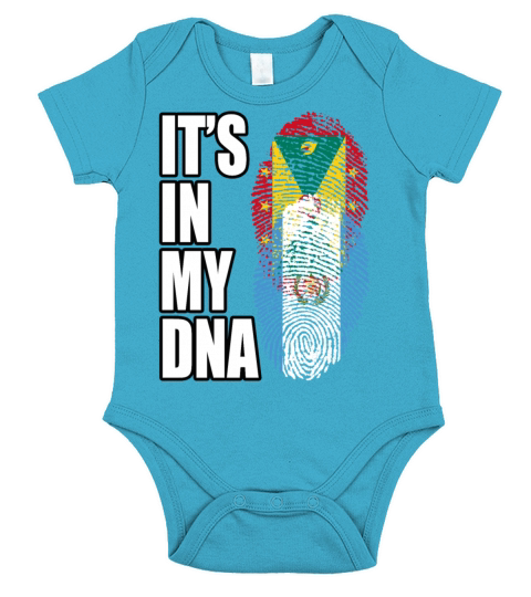 Grenadian And Guatemalan Mix Heritage DNA Flag Short Sleeve Baby One-Piece