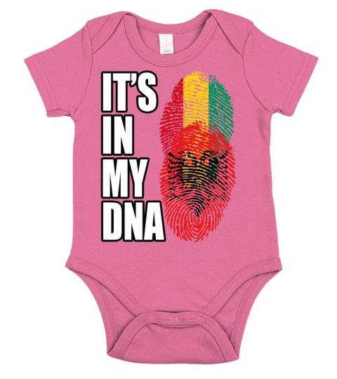 Guinean And Albanian Mix Heritage DNA Flag Short Sleeve Baby One-Piece