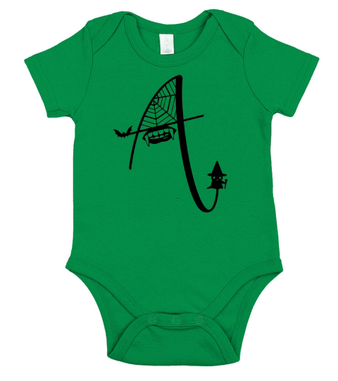 Halloween Alphabets Clipart A Short Sleeve Baby One-Piece