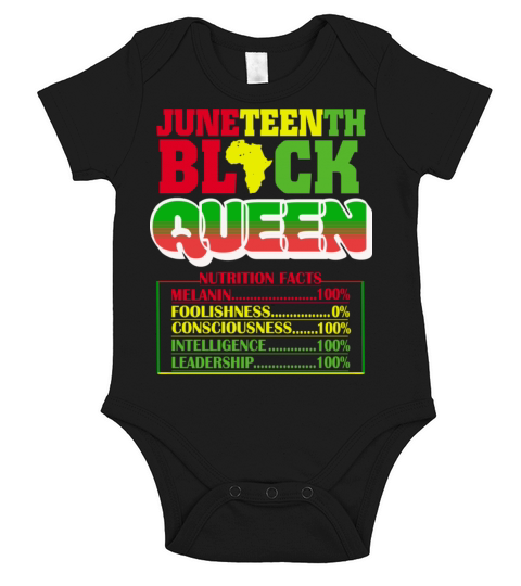Juneteenth Black Queen Nutritional 4th Of July Short Sleeve Baby One-Piece
