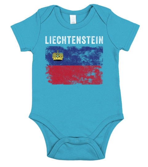 Liechtenstein Flag Distressed Short Sleeve Baby One-Piece
