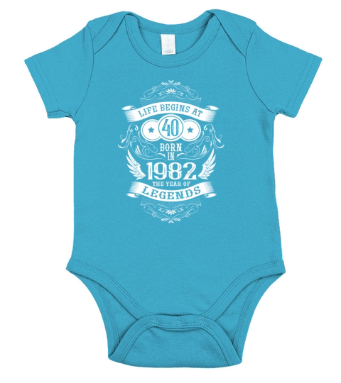 Life begins at 40 Vintage 1982 Birthday Vintage Short Sleeve Baby One-Piece