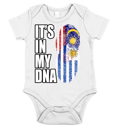 Malaysian And Uruguayan Mix Heritage DNA Flag Short Sleeve Baby One-Piece