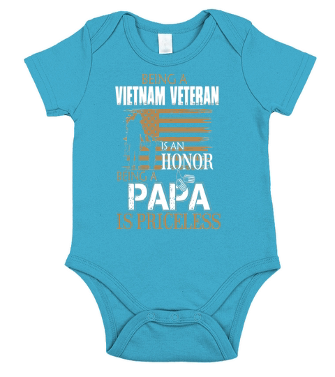 Mens Being Vietnam Veteran Is An Honor Papa Is Priceless T Shirts Short Sleeve Baby One-Piece