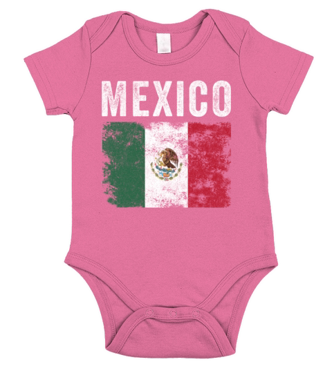 Mexico Flag Distressed - Mexican Flag Short Sleeve Baby One-Piece
