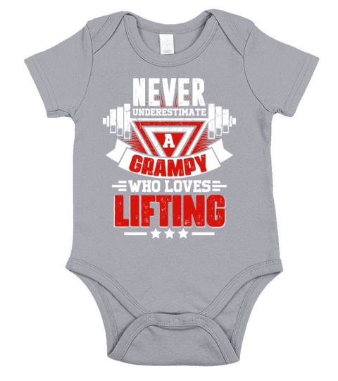 Never Underestimate Grampy Funny Gym Workout Fitne Short Sleeve Baby One-Piece