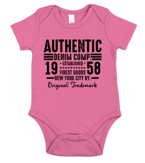 New York City Born In 1958 Vintage Birthday Short Sleeve Baby One-Piece