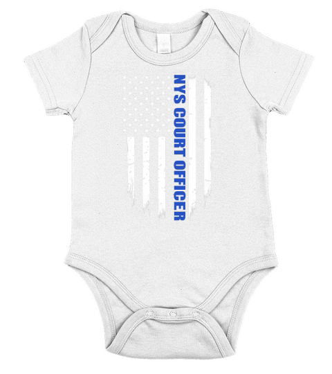 NYS Court Officer Thin Blue Line Flag T-Shirt Short Sleeve Baby One-Piece