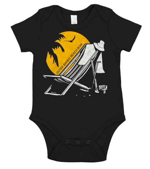 Outer Banks Beach Bum OBX Shell White Vintage Short Sleeve Baby One-Piece