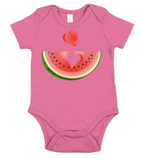Piece of a watermelon with a heart Short Sleeve Baby One-Piece