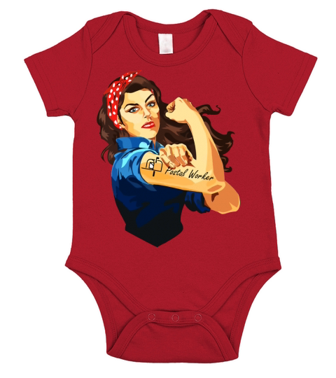 Postal Worker Frontline Workers Nurse Strong Rosie Riveter Short Sleeve Baby One-Piece