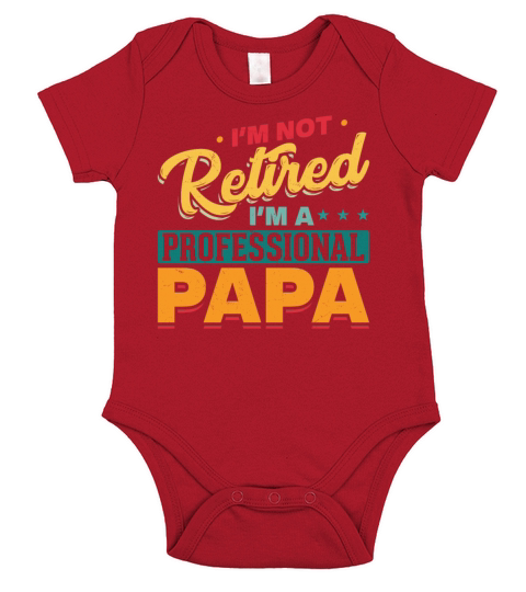 Professional Retired Papa Funny Retirement Short Sleeve Baby One-Piece