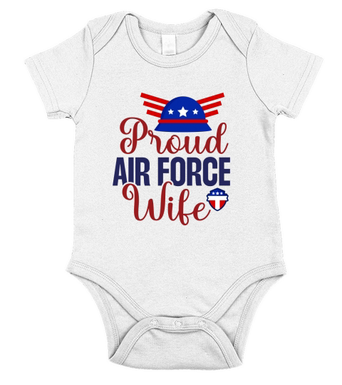 Proud Air Force Wife   Veteran Day Short Sleeve Baby One-Piece