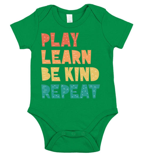 Retro Play Learn Be Kind Repeat Anti Bullying Short Sleeve Baby One-Piece
