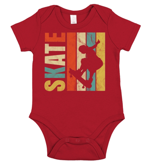 Skater Vintage Skateboard Longboard Halfpipe Short Sleeve Baby One-Piece