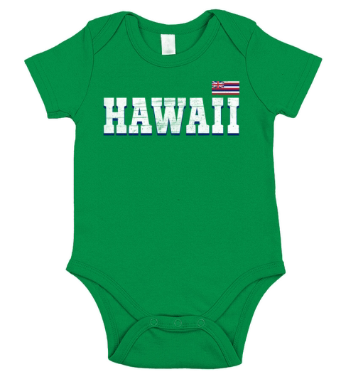 State Name America State Flag Hawaii Short Sleeve Baby One-Piece