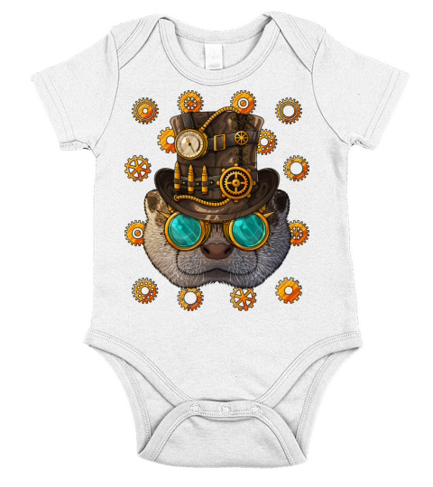 Steampunk Otter Medieval Victorian Steam Powered A Short Sleeve Baby One-Piece
