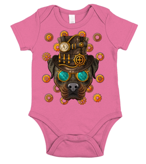 Steampunk Rottweiler Medieval Victorian Steam Powe Short Sleeve Baby One-Piece
