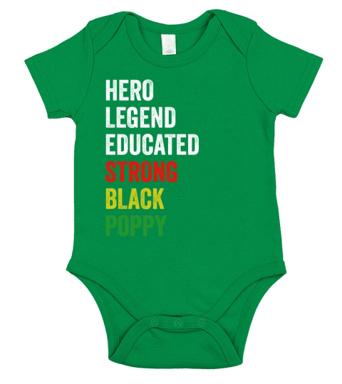 Strong Black Poppy Hero Legend Educated Proud Popp Short Sleeve Baby One-Piece
