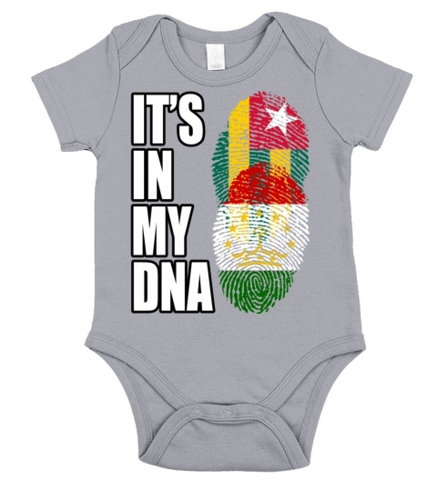 Togolese And Tajikistani Mix Heritage DNA Flag Short Sleeve Baby One-Piece