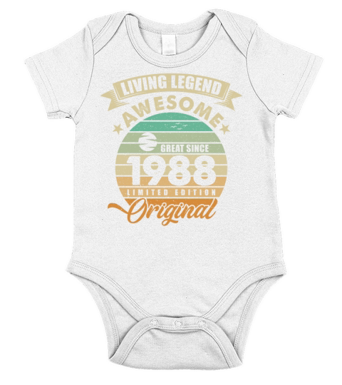 Vintaga 1988 Birthday Short Sleeve Baby One-Piece
