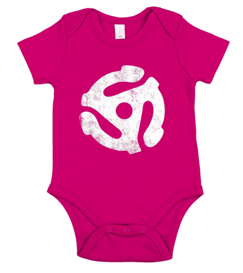 Vintage 45 Rpm Record Adapter T Shirt Short Sleeve Baby One-Piece