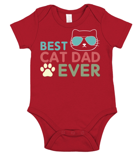 Vintage Best Cat Dad Ever Cat Daddy Gift Short Sleeve Baby One-Piece