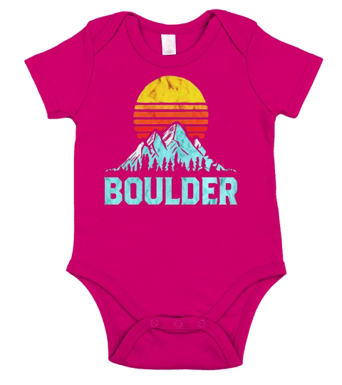 Vintage Boulder, Colorado Retro Distressed Mountains Tee Short Sleeve Baby One-Piece